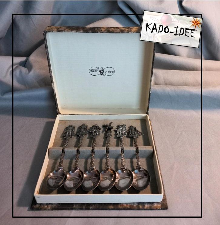 H.Hooijkaas Plated90 lepeltjes in origineel doosje, Antiek en Kunst, Antiek | Bestek, Ophalen of Verzenden