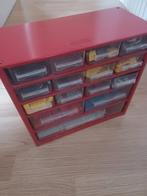 Vintage Lego in Rood Metalen Ladenkastje, Ophalen of Verzenden, Gebruikt, Losse stenen, Lego