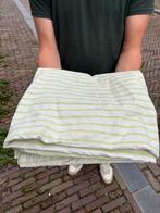 Tafelkleed groen/beige gestreept (2x), Ophalen of Verzenden, Zo goed als nieuw, Rechthoek