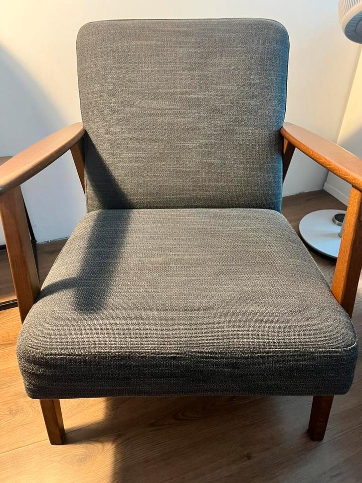 IKEA Ekenaset Fauteuil - Donkergrijs, Huis en Inrichting, Fauteuils, Zo goed als nieuw, Hout, 75 tot 100 cm, Ophalen