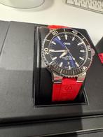 Oris aquis date, blauwe wijzerplaat, 43,5mm,  full set, Sieraden, Tassen en Uiterlijk, Horloges | Heren, Overige merken, Gebruikt