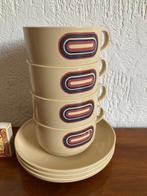 Vier vintage plastic Mepal soepkommen + drie schotels koppen, Huis en Inrichting, Keuken | Servies, Overige materialen, Gebruikt