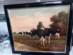 Schilderij: Koeien in het weiland, Antiek en Kunst, Ophalen of Verzenden