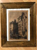 Oude PRENT in HOUTEN LIJST 52 X 42 cm, Ophalen of Verzenden