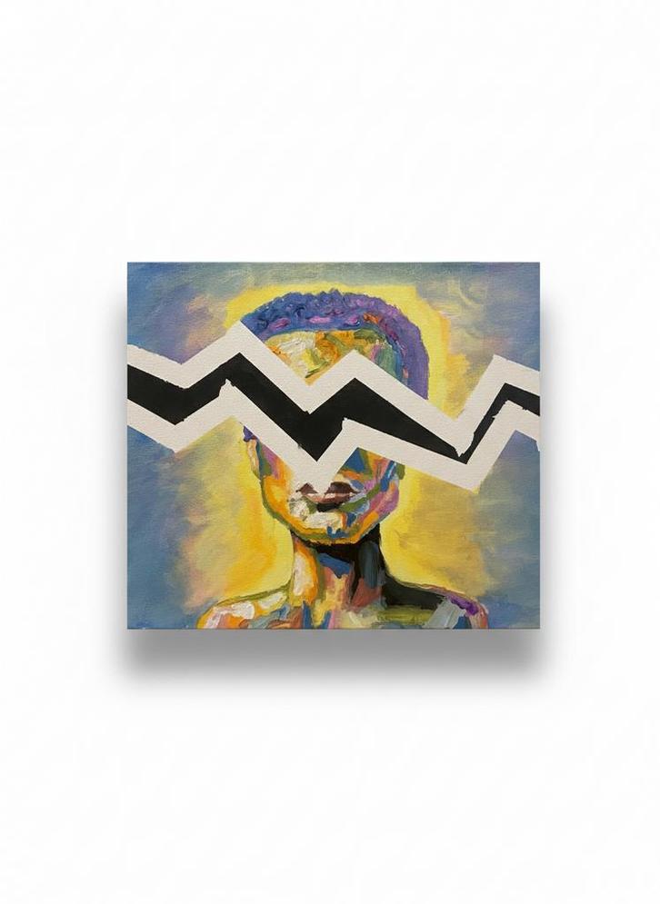 Kleurrijk Expressionisme Abstract Portret schilderij, Antiek en Kunst, Kunst | Schilderijen | Klassiek, Ophalen of Verzenden