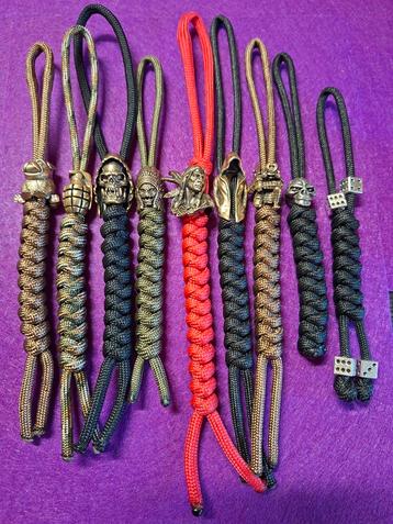 Paracord knife Lanyards messing koord indian skull samurai  beschikbaar voor biedingen