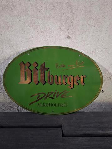 Bitburger drive Emaille Reclamebord Jaren 80 bitte ein bit  beschikbaar voor biedingen