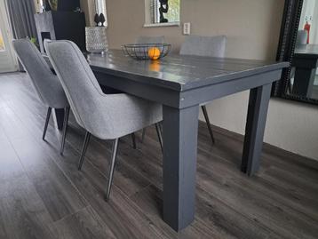 Steigerhouten Eettafel - Antraciet Grijs beschikbaar voor biedingen
