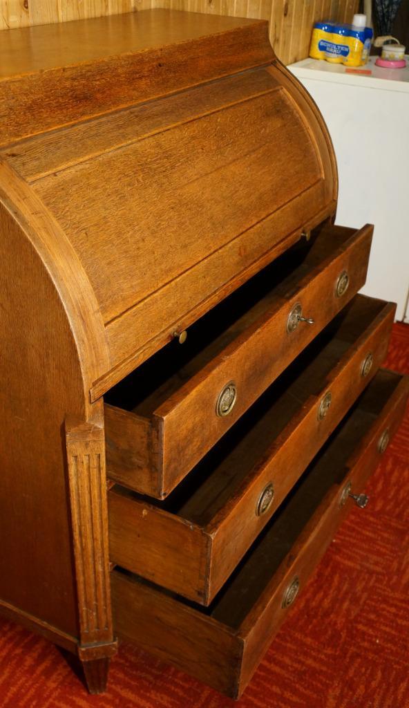 Antiek roltop bureau Computer rolluik buro meubel secretaire, Antiek en Kunst, Antiek | Meubels | Kasten, Ophalen