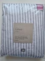 Linnen blend dekbedovertrek 200x200 met slopen grijs/wit, Dekbedovertrek, Ophalen of Verzenden, Grijs, Nieuw