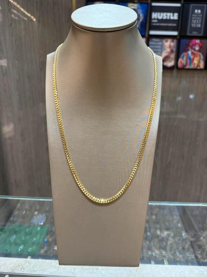 18KT Goud - 48.6 Gram - Ketting - CUBAN - Platte Schakel, Sieraden, Tassen en Uiterlijk, Kettingen, Nieuw, Goud, Ophalen