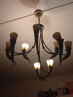 Koperen Italiaanse Hanglamp, Huis en Inrichting, Lampen | Kroonluchters, Ophalen of Verzenden, Gebruikt, Glas, Italiaans