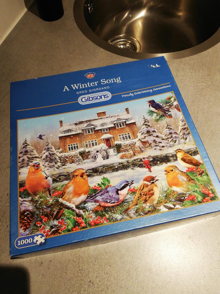 Gibsons puzzel A winter song, 1000 stukjes, Ophalen of Verzenden, 500 t/m 1500 stukjes, Zo goed als nieuw, Legpuzzel
