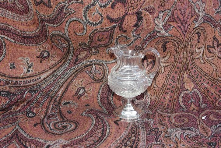 Roomkan / bonbon op zilveren voet, Antiek en Kunst, Antiek | Glas en Kristal, Ophalen of Verzenden