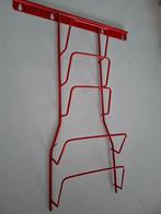 vintage rood wandrek tijdschriftenrek retro jaren 80 design, Ophalen of Verzenden, Huis en Inrichting