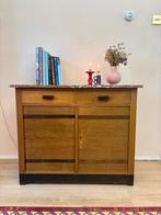 Prachtige vintage kaptafel/dressoir met marmeren blad, Huis en Inrichting, Kasten | Ladekasten, Ophalen, 100 tot 150 cm, Eikenhout