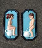 Set wc bordje jongen & meisje metaal, Kwastje-over-Kastje, Nieuw, Ophalen of Verzenden, Kwastjeoverkastje@gmail.com