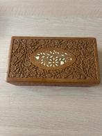 Vintage mooi handgemaakt~ ingelegd houten kistje uit India, Ophalen of Verzenden