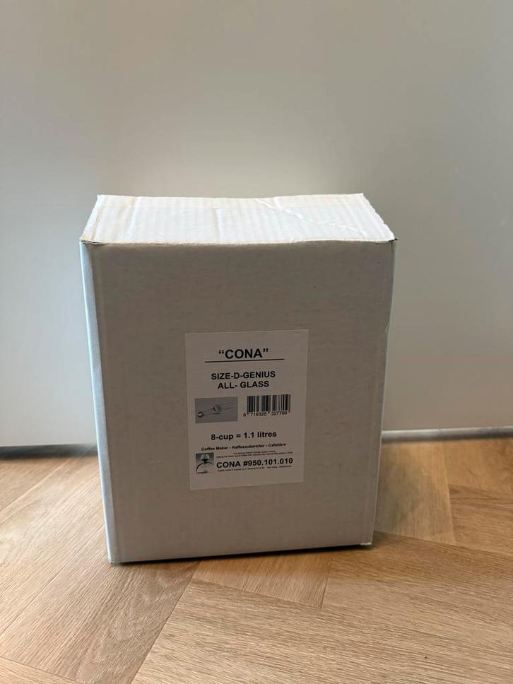 Cona Size D Genius All-Glass Koffiezetapparaat, Witgoed en Apparatuur, Koffiezetapparaten, Nieuw, Gemalen koffie, Overige modellen