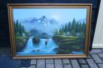 schilderij waterval 70 x 100 cm, Antiek en Kunst, Kunst | Schilderijen | Klassiek, Ophalen