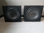 2 JVC Subwoofers Auto - Zwart Gestoffeerd, Audio, Tv en Foto, Luidsprekers, Ophalen, Gebruikt, Subwoofer, JVC