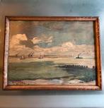 Paul Chauchie (1875 - 1952) Zeebrugge schilderij, Antiek en Kunst, Ophalen of Verzenden