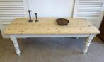 Prachtige grenen tafel 215 bij 88 cm, Ophalen, Gebruikt, Rustiek landelijk, Onbekend