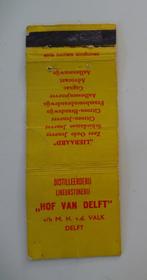 HOF VAN DELFT    Distilleerderij Likeurstokerij     DELFT, Verzamelen, Rookartikelen, Aanstekers en Luciferdoosjes, Verzenden