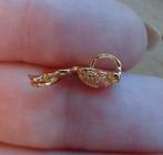 Gouden sterling zilveren verguld oorbel ketting hanger vis, Verzenden, Nieuw, Goud, Zilver