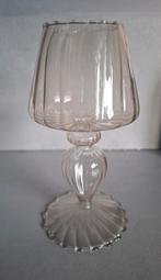 Glazen kandelaar, waxinelichthouder in de vorm van wijnglas, Overige materialen, Overige kleuren, Ophalen of Verzenden, Zo goed als nieuw