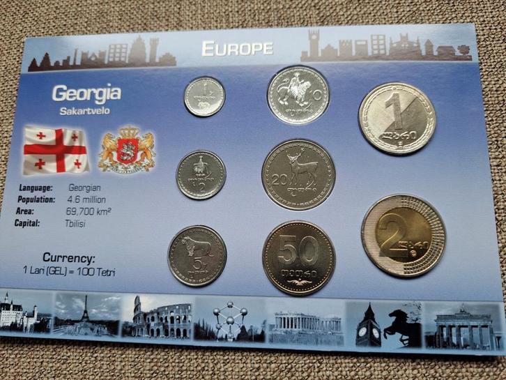 Muntset Georgië lari UNC, Postzegels en Munten, Munten | Europa | Niet-Euromunten, Setje, Overige landen, Ophalen of Verzenden