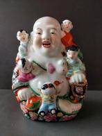 Lachende Boeddha met kinderen – Famille Rose stijl, Antiek en Kunst, Ophalen of Verzenden