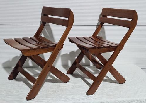 Foppapedretti, Italy, foldingchair teak vouwstoel, 2 pcs., Antiek en Kunst, Antiek | Meubels | Stoelen en Banken, Ophalen