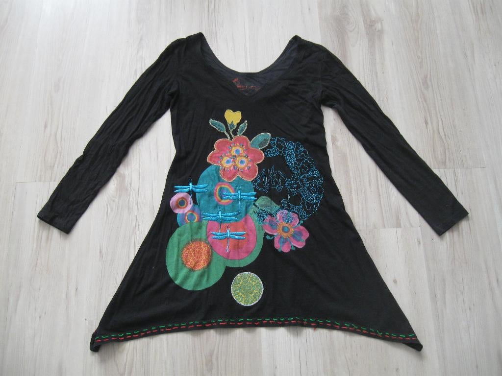 Desigual zwarte top tuniek maat M, Maat 38/40 (M), Zwart, Ophalen of Verzenden, Lange mouw