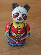 Panda met trommelstokjes, blik., Ophalen of Verzenden