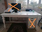 Gratis: Witte houten eettafel / bureau, Ophalen, Gebruikt, 50 tot 100 cm, 150 tot 200 cm
