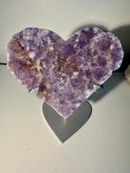 Amethist hart op standaard, Verzamelen, Mineralen en Fossielen, Ophalen of Verzenden