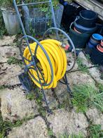 Slangenwagen met ca. 25 m 3/4 slang en broeskop, Tuin en Terras, Tuinslangen, Ophalen of Verzenden, Gebruikt, Tuinslang