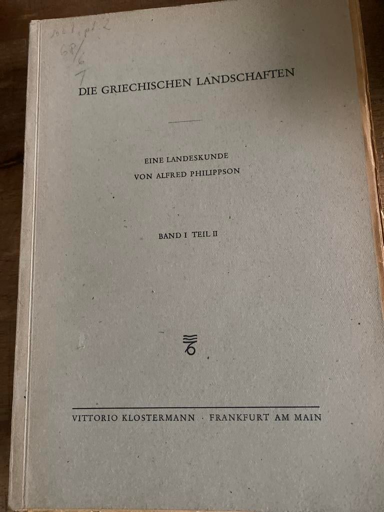 Die Griechischen Landschaften - Philippson, Ophalen of Verzenden, 20e eeuw of later, Gelezen