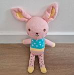 Knuffel Blokker konijn roze gebreid gehaakt blauw K5794, Ophalen of Verzenden, Zo goed als nieuw, Konijn