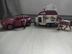 Schleich paarden trailer en auto, Kinderen en Baby's, Speelgoed | Overig, Ophalen of Verzenden, Zo goed als nieuw, Jongen of Meisje