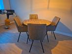 Eettafel met 4 stoelen, Huis en Inrichting, Ophalen of Verzenden, Zo goed als nieuw, Modern, 4 tot 6 stoelen