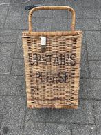 Vintage Rotan TrappenMand met Handvat, Huis en Inrichting, Ophalen, Gebruikt, Overige materialen, Minder dan 50 cm