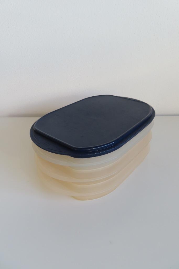 Tupperware CombiSmart Vleeswarendoos (4728x), Huis en Inrichting, Keuken | Tupperware, Zo goed als nieuw, Bus of Trommel, Blauw