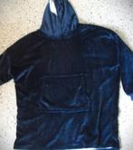 Hoodie trui~Oversized~Hoodie~Fluweel velours blauw, Blauw, Maat 42/44 (L), Ophalen of Verzenden, Zo goed als nieuw