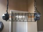 Industriele hanglamp / bunkerlamp / glazen tubelamp, Gebruikt, Ophalen of Verzenden, Glas, Minder dan 50 cm