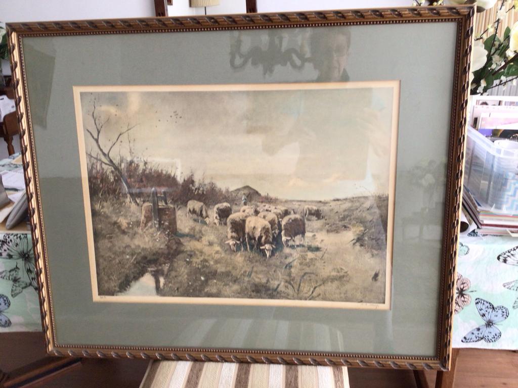 W.A. Knip Ets/Litho - Larense School., Antiek en Kunst, Kunst | Etsen en Gravures, Ophalen