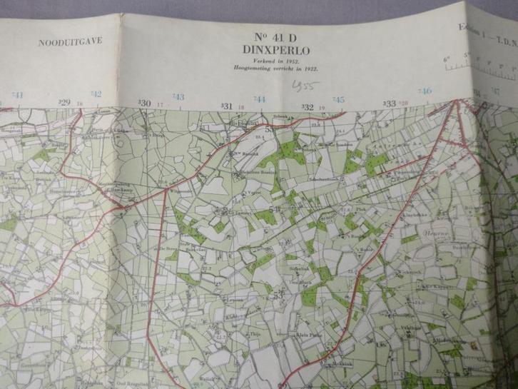 41 D Dinxperlo plattegrond 1955, Antiek en Kunst, Kunst | Litho's en Zeefdrukken, Ophalen of Verzenden