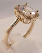 Massief 14 karaat gouden ring (verlovings-/trouwring), Verzenden, Zo goed als nieuw, 17 tot 18, Met edelsteen