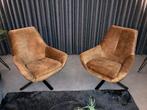 2x Draaifauteuil Charles Charles (merk: Montel) Cognac kleur, Huis en Inrichting, Fauteuils, Ophalen, 75 tot 100 cm, Zo goed als nieuw